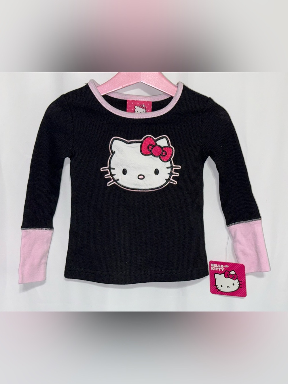 NWT-Sanrio Hello Kitty 2T Toddler Girl’s Long Sleeve Black Rib-Knit Top